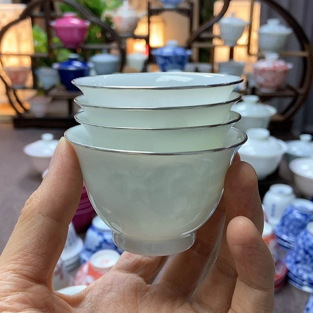 刘*秋脱胎瓷内模印包银套组(2微瑕2全品)