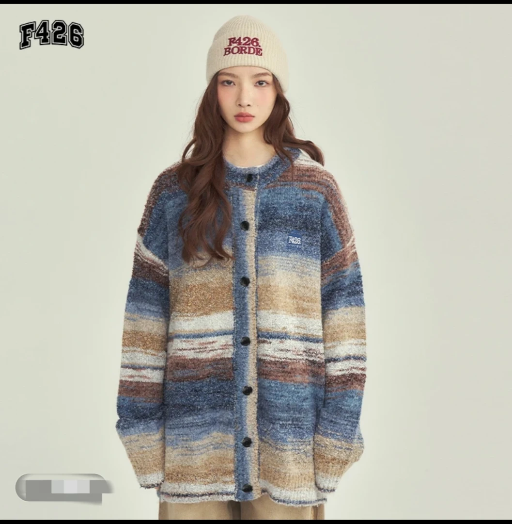 百搭休闲油+画开衫毛衣