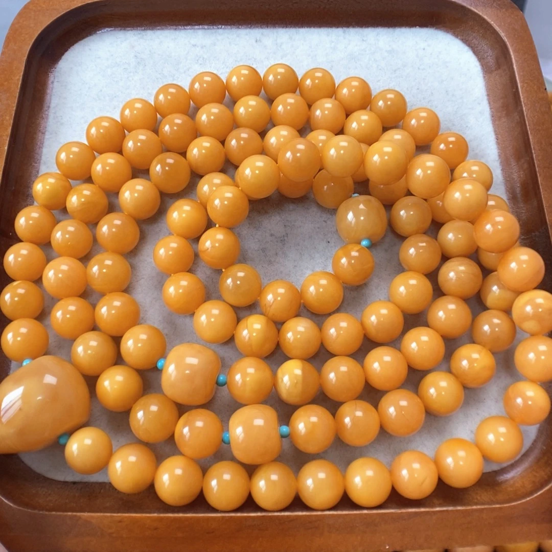 蜜蜡未镶嵌项链108