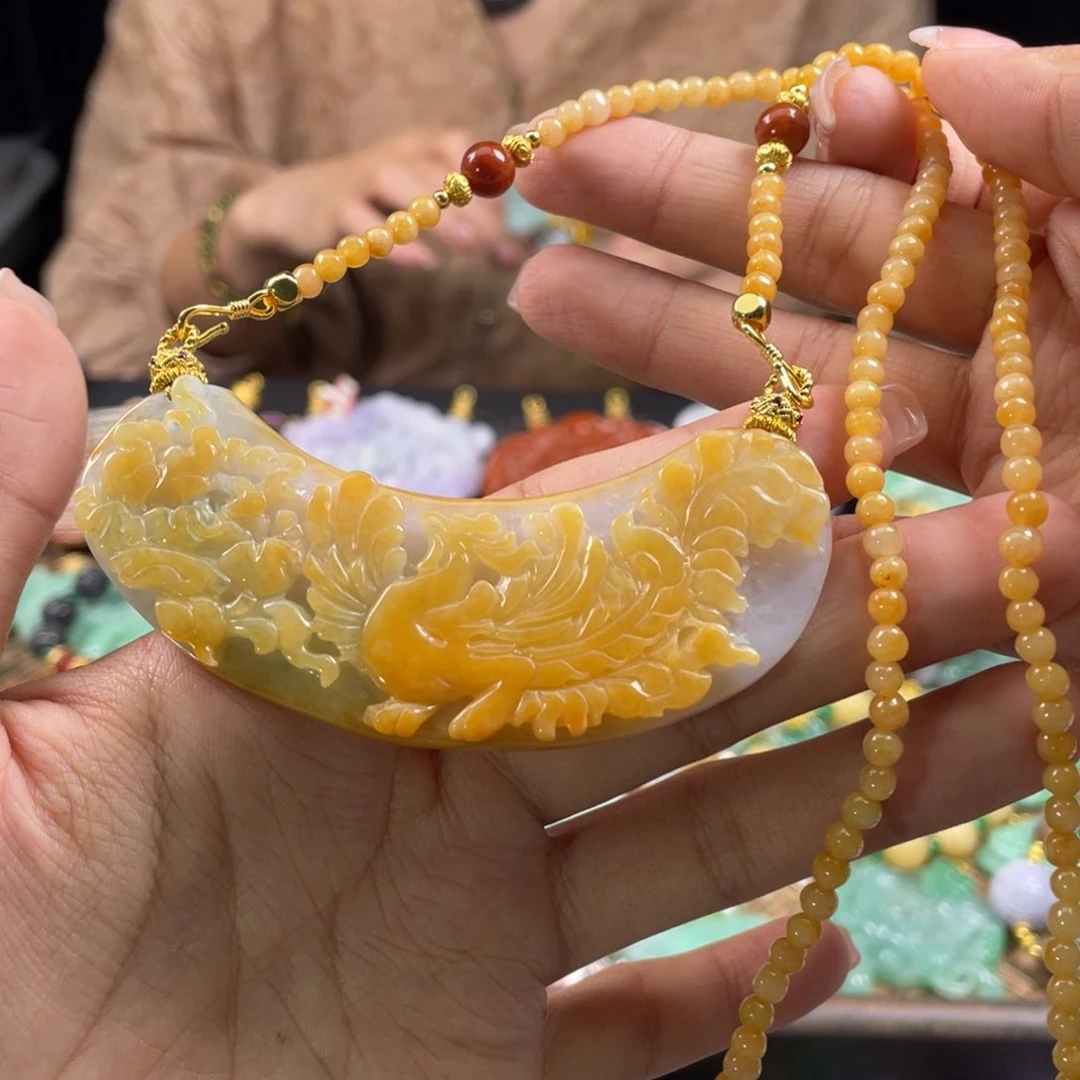 翡翠未镶嵌颈饰代编织
