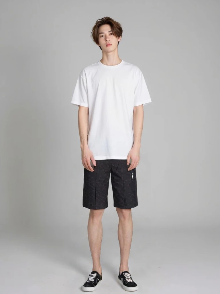 paul frank/大嘴猴男款舒适休闲简约印花梭织满印短裤82102