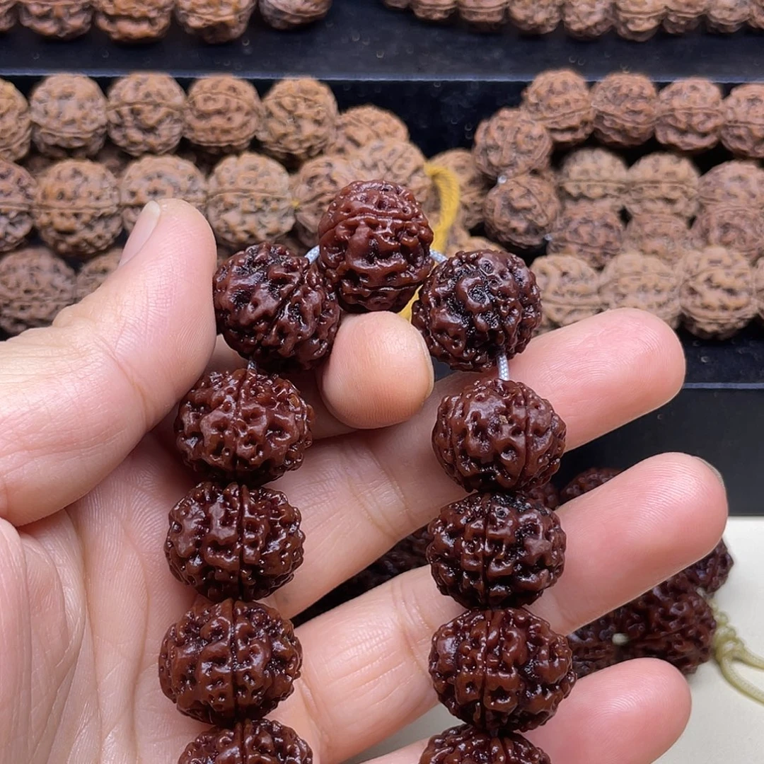 金刚菩提手串20mm古龙矮桩梅花铁籽