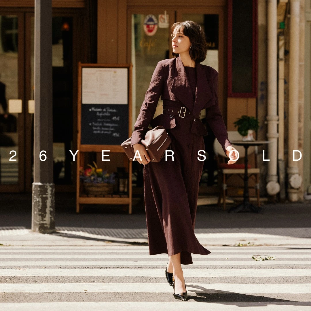 26YEARSOLD【流浪沙漏】长袖法式欧美风短外套连衣裙风衣套装3633