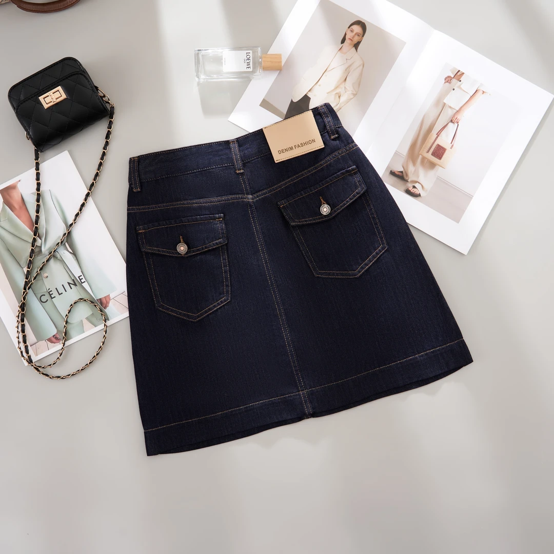 【莱赛尔+天丝】夏季薄款大码韩版不掉色丹宁A型牛仔半身裙女
