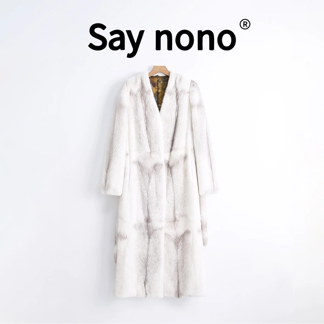 懒猫nono│Saynono 1 巴黎之夜＿天鹅绒貂皮大衣V领外套 /XS910