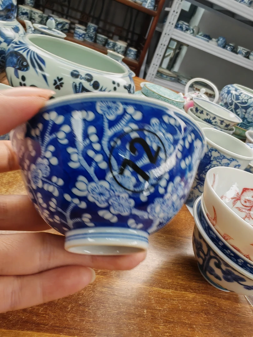 手工手绘陶瓷杯子冰梅