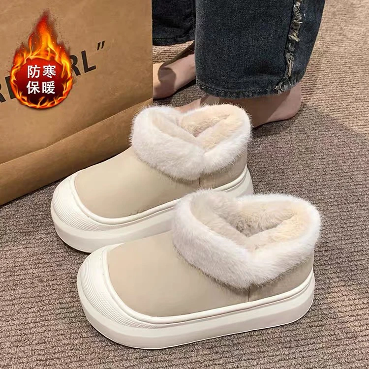 大码女鞋41-43秋冬款棉鞋女款冬季加绒胖脚宽肥鞋子女士雪地靴女