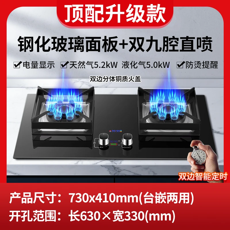 Royalstar/荣事达家用猛火燃气灶双灶定时熄火保护天然气液化气灶
