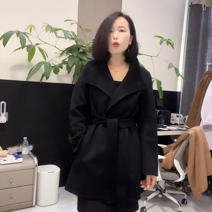 双面呢大衣L码中长