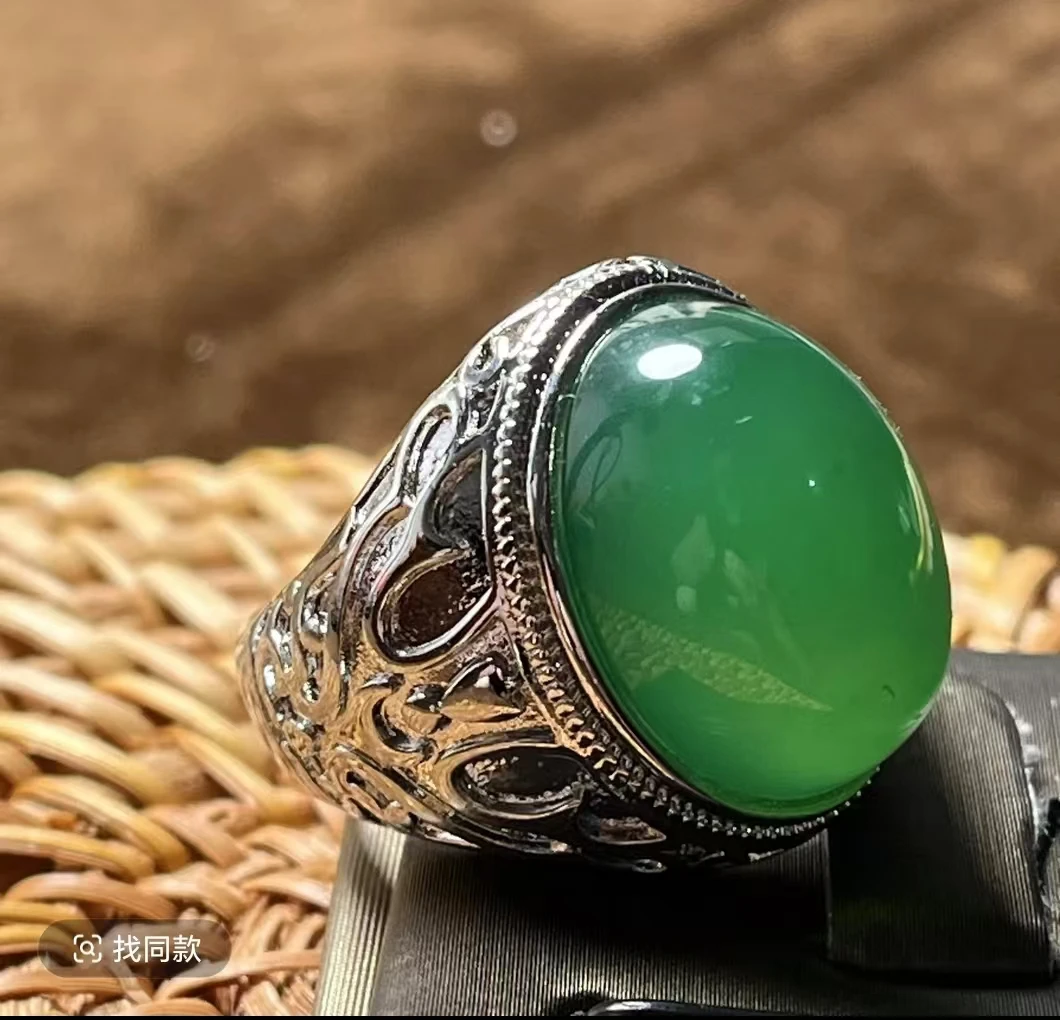 天总补贴男士新款复古个性霸气绿色开口创意饰品