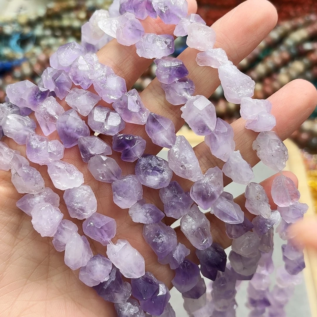 玛瑙/玉髓未镶嵌珠宝半成品8-10左右紫晶牙一条