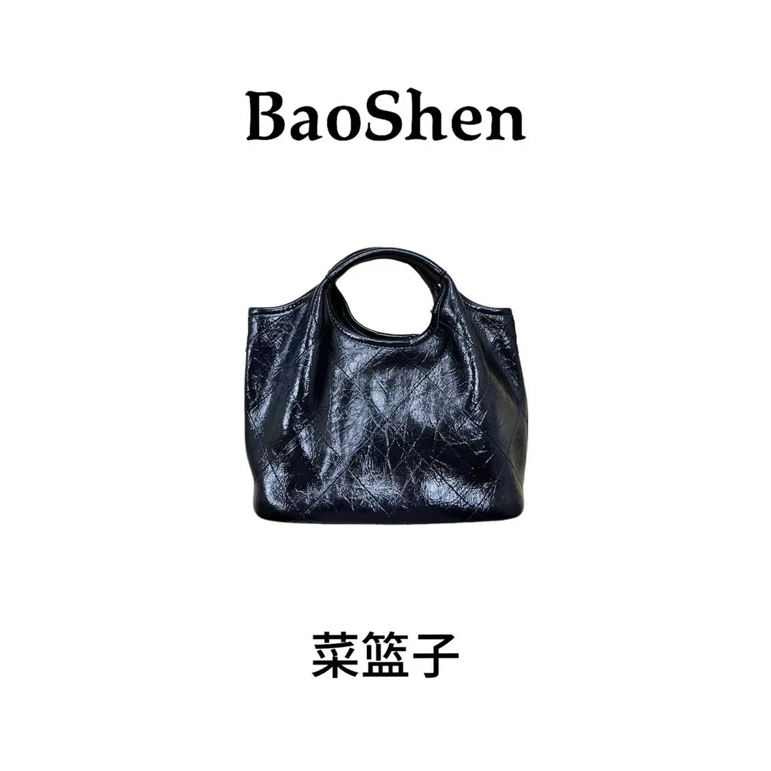 【 E275】黑色菜篮子-新款大容量女包多功能斜挎包百搭单肩包