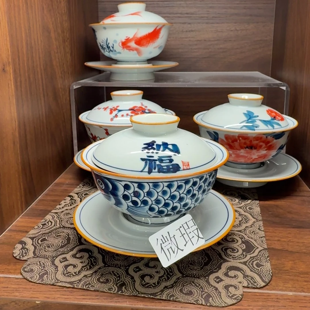 釉下彩纯手绘微瑕