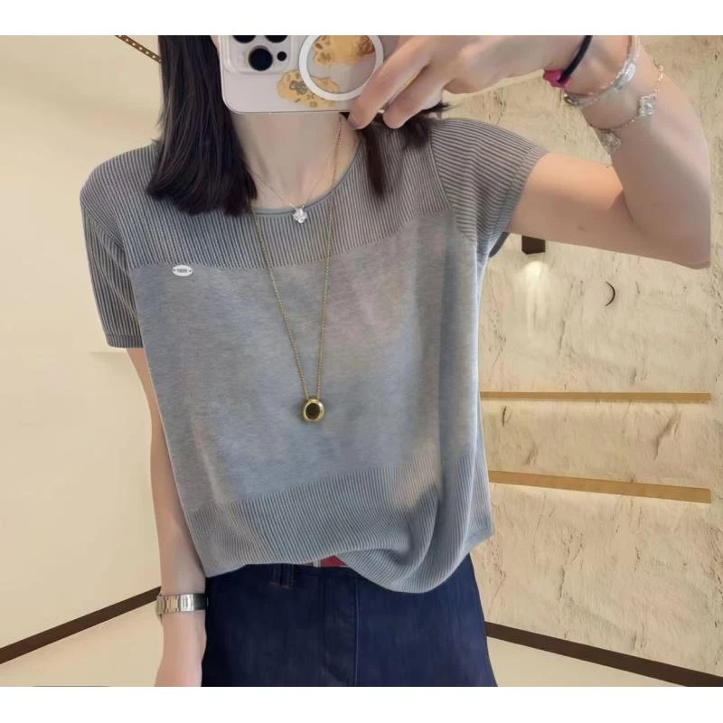 【赠运费补贴】灰色短袖显瘦百搭时尚百搭夏季新款休闲圆领简约112+