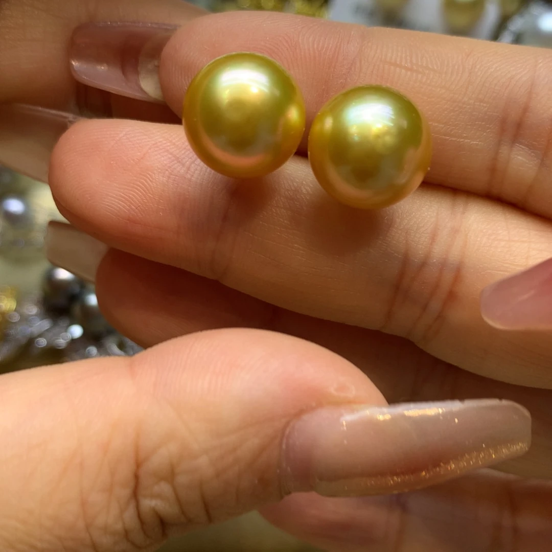 银S925镶嵌耳饰海水珍珠