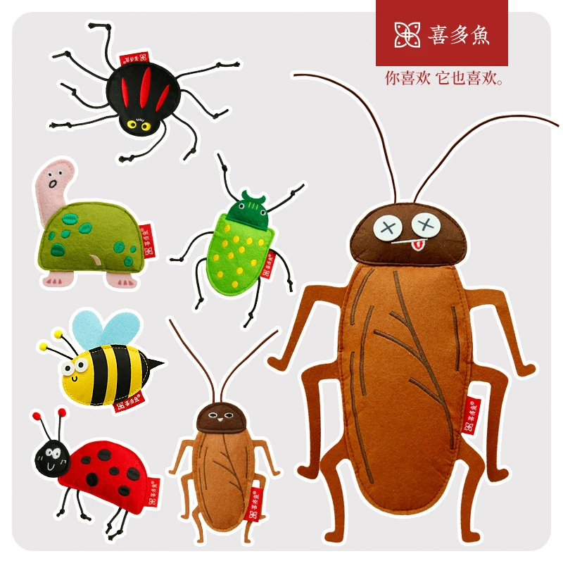 （全场满20包邮）喜多鱼 原创仿生蟑螂猫咪外玩虫子玩具猫薄荷自嗨