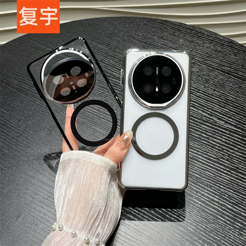 适用华为mate70手机壳透明镜头支架mate70pro全包防摔保护套男女