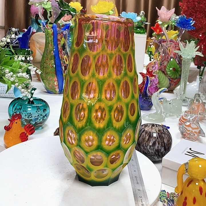 水晶花瓶高34厘米口径8厘米