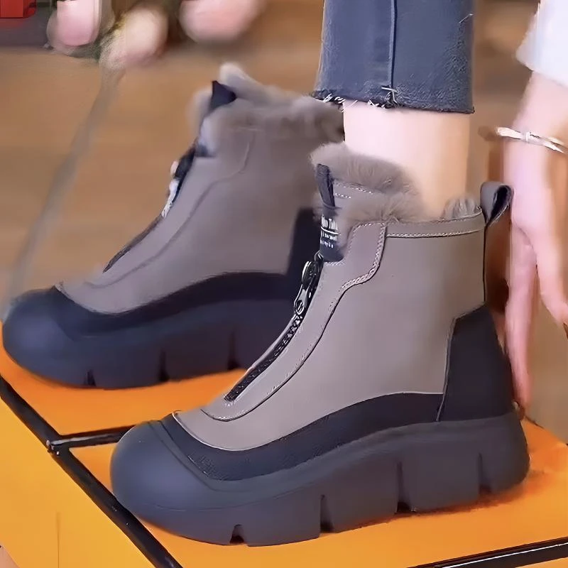 【反季清仓】高颜值厚底雪地靴女冬季加绒保暖防滑防水复古马丁短靴