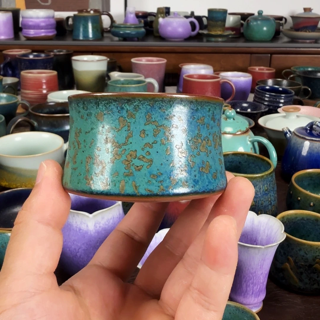 铜绿釉主人杯高端瓷器任晓飞老师