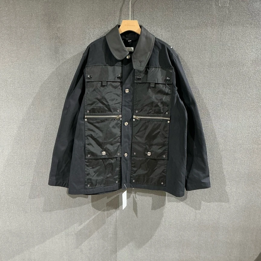 未使用 BURBERRY/博柏利 （pm）拼皮工装夹克外套 m码/6237