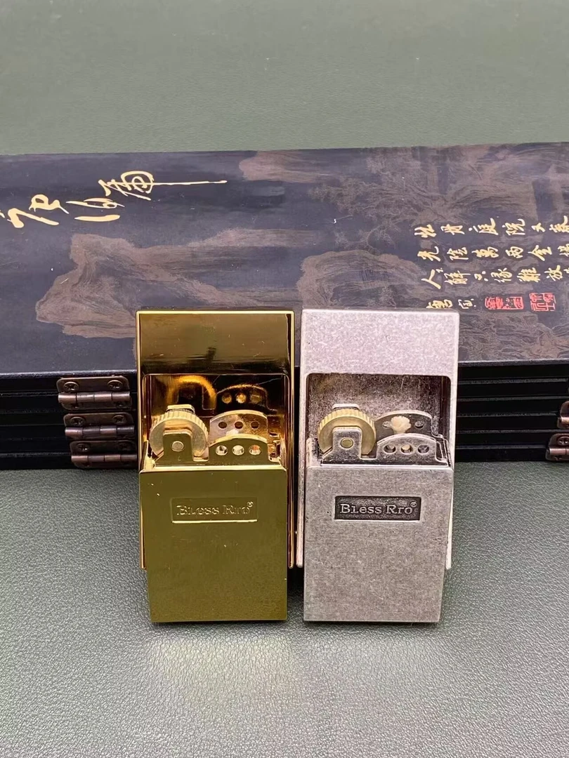 手工复古二代抽屉盒煤油打火机个性精致小巧创意古银高端机送礼