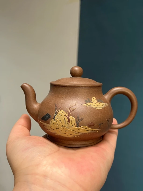 宜兴紫砂壶青段泥灰宫灯（老壶）