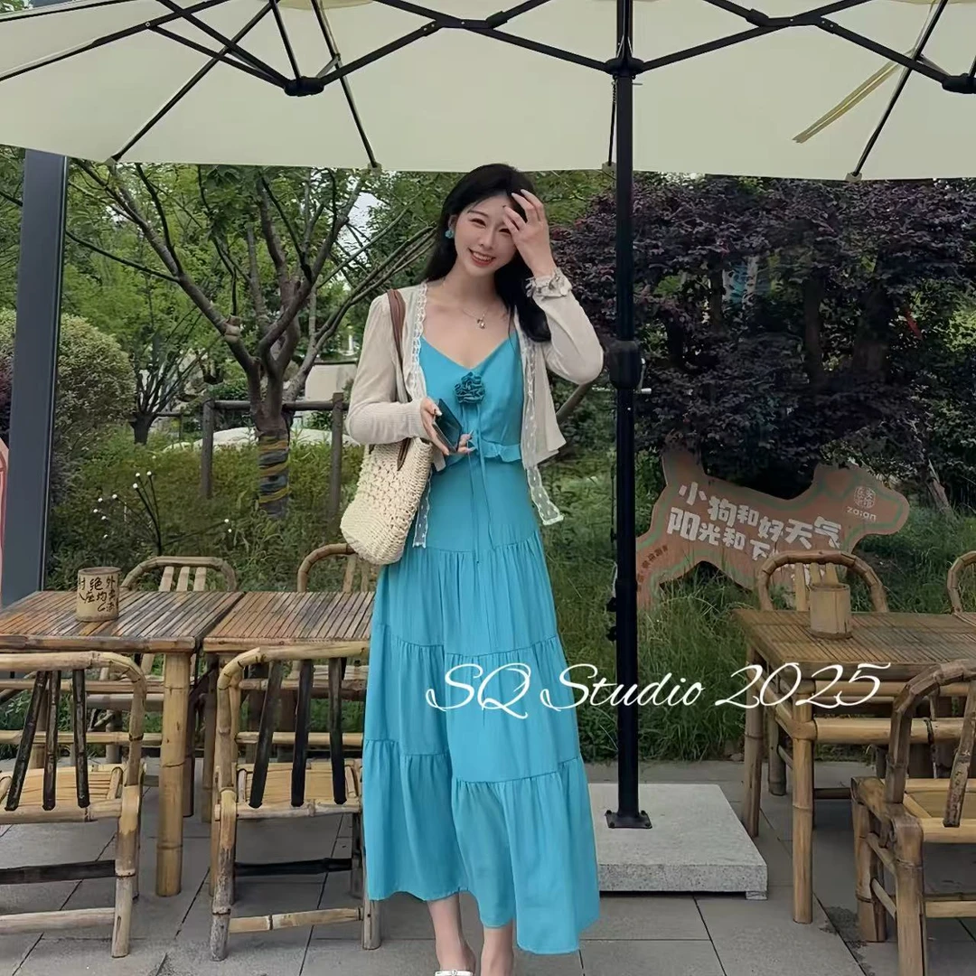 【仙本那连衣裙】气质显瘦夏季清新甜妹吊带裙--A1309卡码拍小