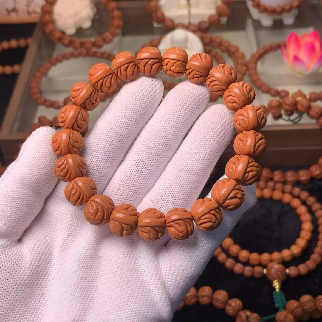 吊坠桃核盘龙爆肚手串13