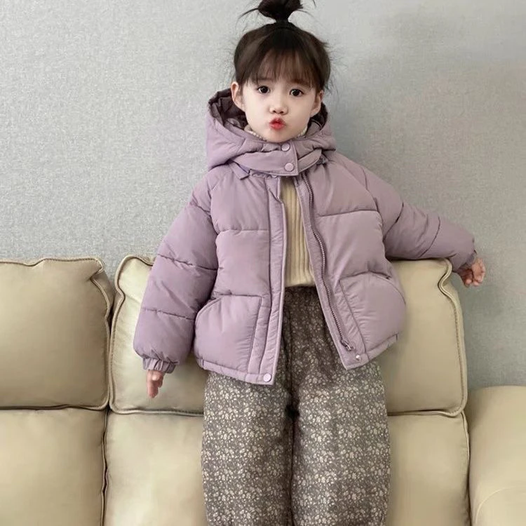 韩国童装女童棉服冬装外套2025新款洋气宽松加厚保暖连帽棉服