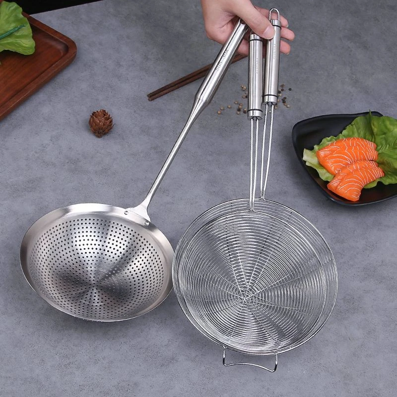 漏勺304不锈钢家用厨房过滤网笊篱捞面饺子油炸漏网筛火锅捞勺