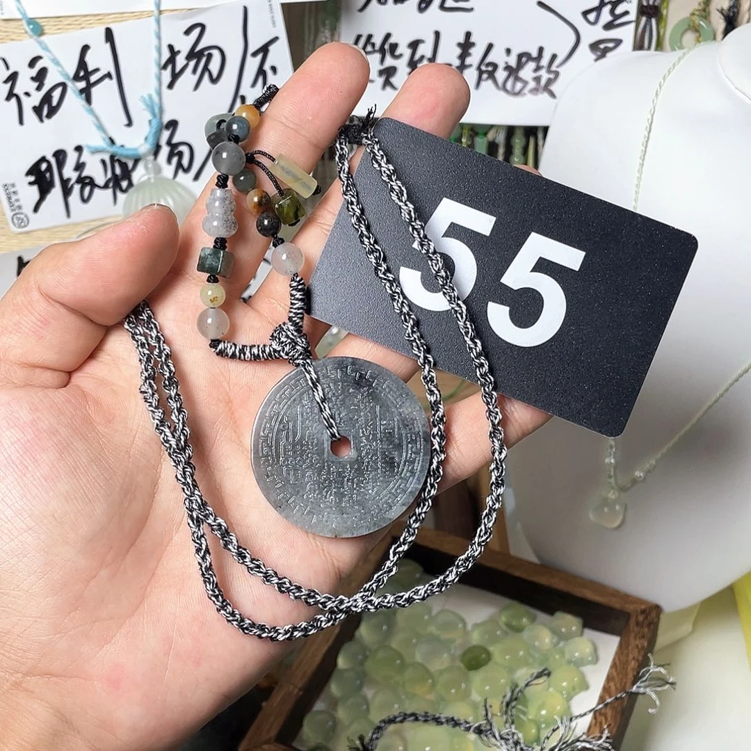蛇纹石玉合金颈饰