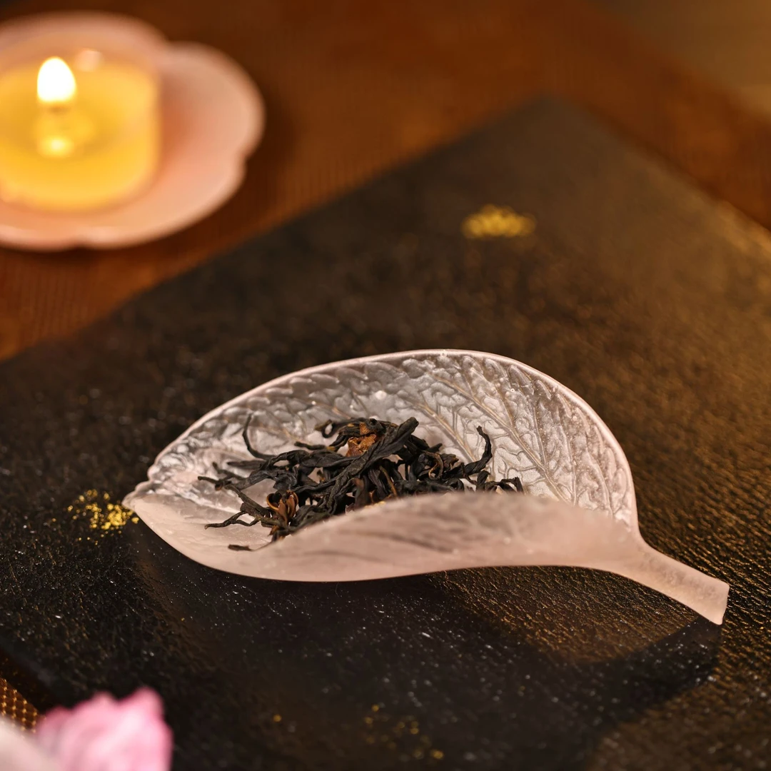 【好物】心缘堂-粉色渐变一叶琉璃茶则(心缘0224)