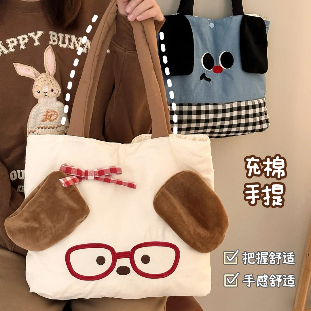 学生原创可爱卡通公仔单肩包少百搭秋冬休闲外出包大容量手提包包