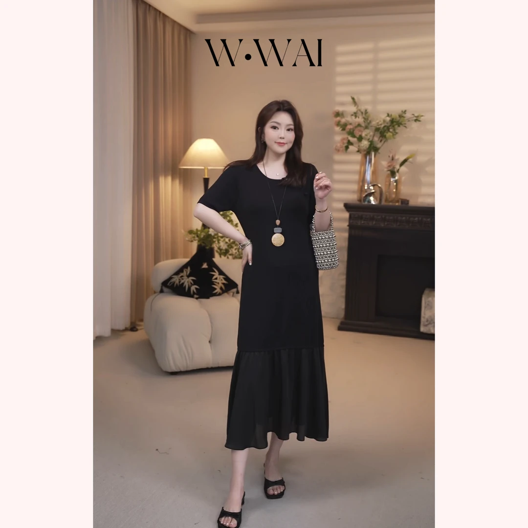 【醉清风】显瘦设计感新中式拼接针织连衣裙 FX52Z030