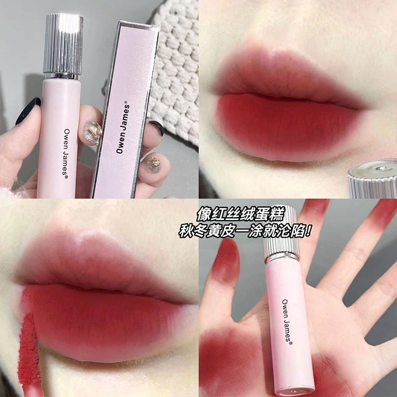 小粉锻唇釉哑光雾面丝绒不易掉色持久不沾杯低饱和口红唇泥学生女