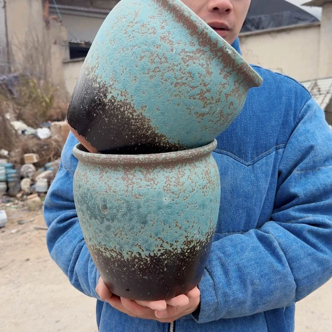 紫砂摆件口20高21（两个第二代直筒