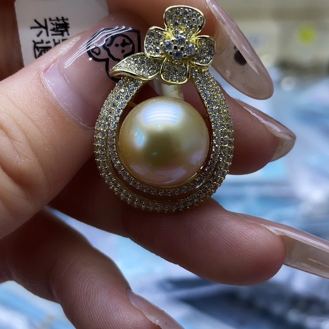 海水珍珠银S925镶嵌颈饰