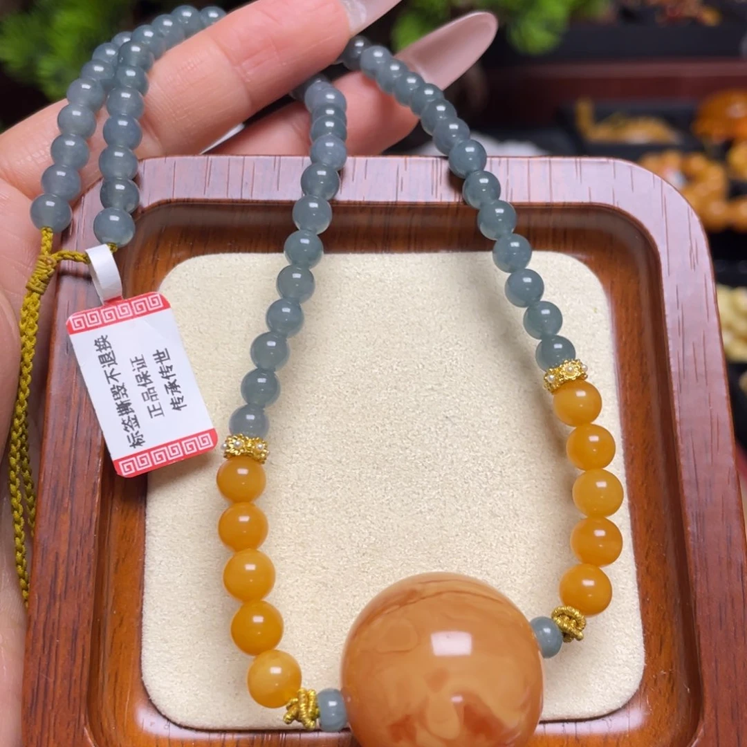 蜜蜡颈饰未镶嵌项链