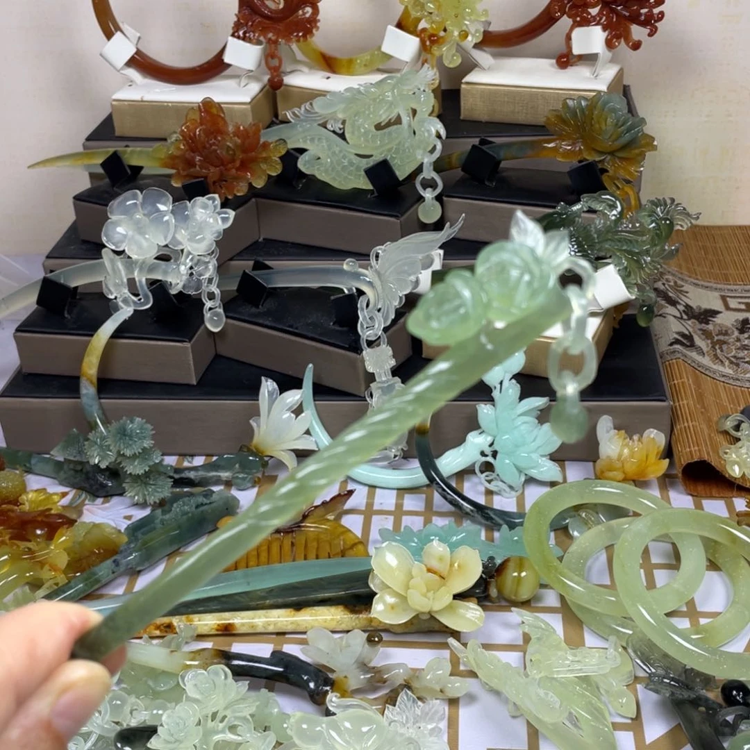 未镶嵌蛇纹石玉发饰