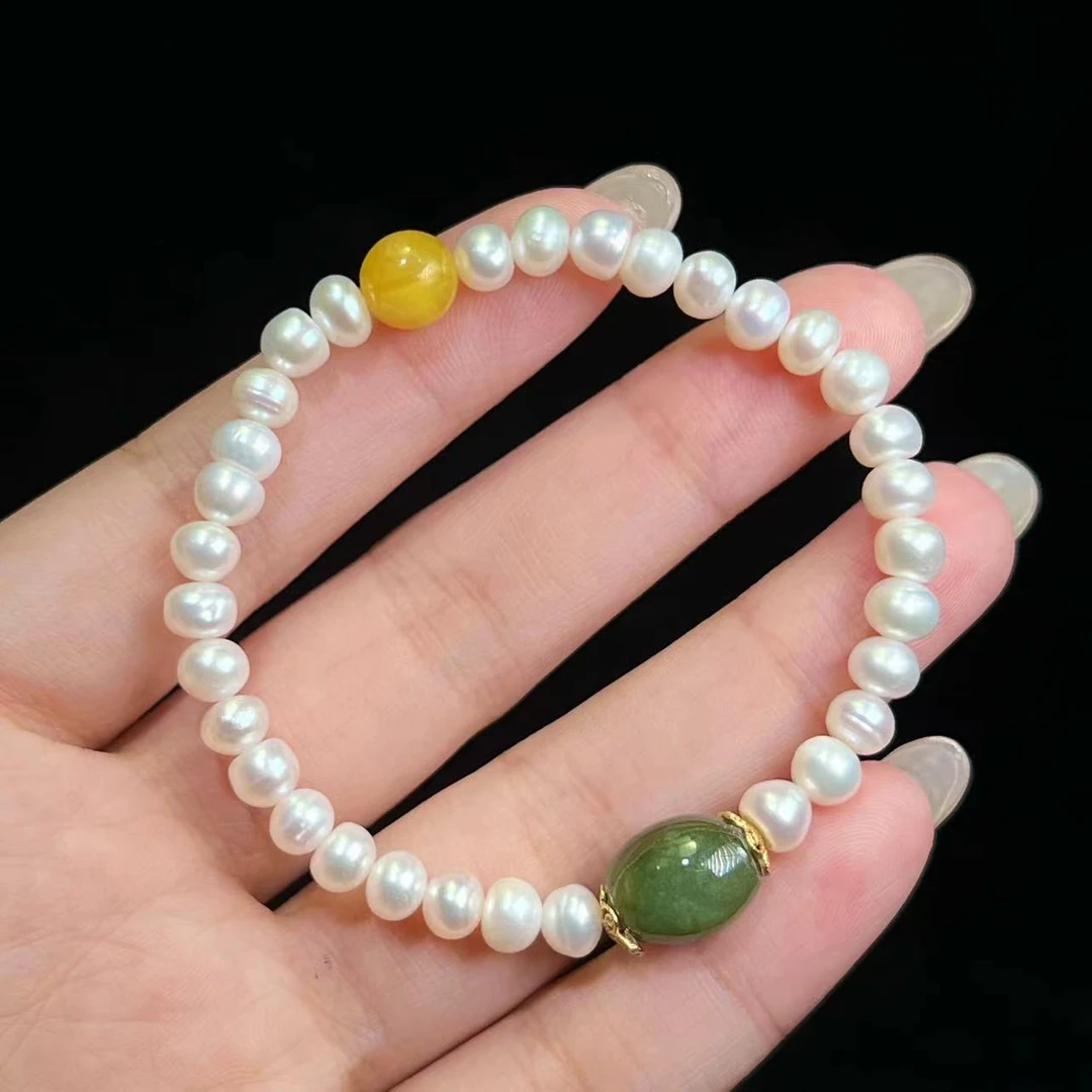 S925银镶珍珠手串（尺寸：5mm）-BJLF010