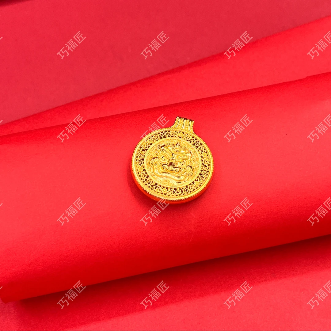 吊坠足银 独角兽吊牌工艺古风雕刻百搭时尚挂坠精美素款精致