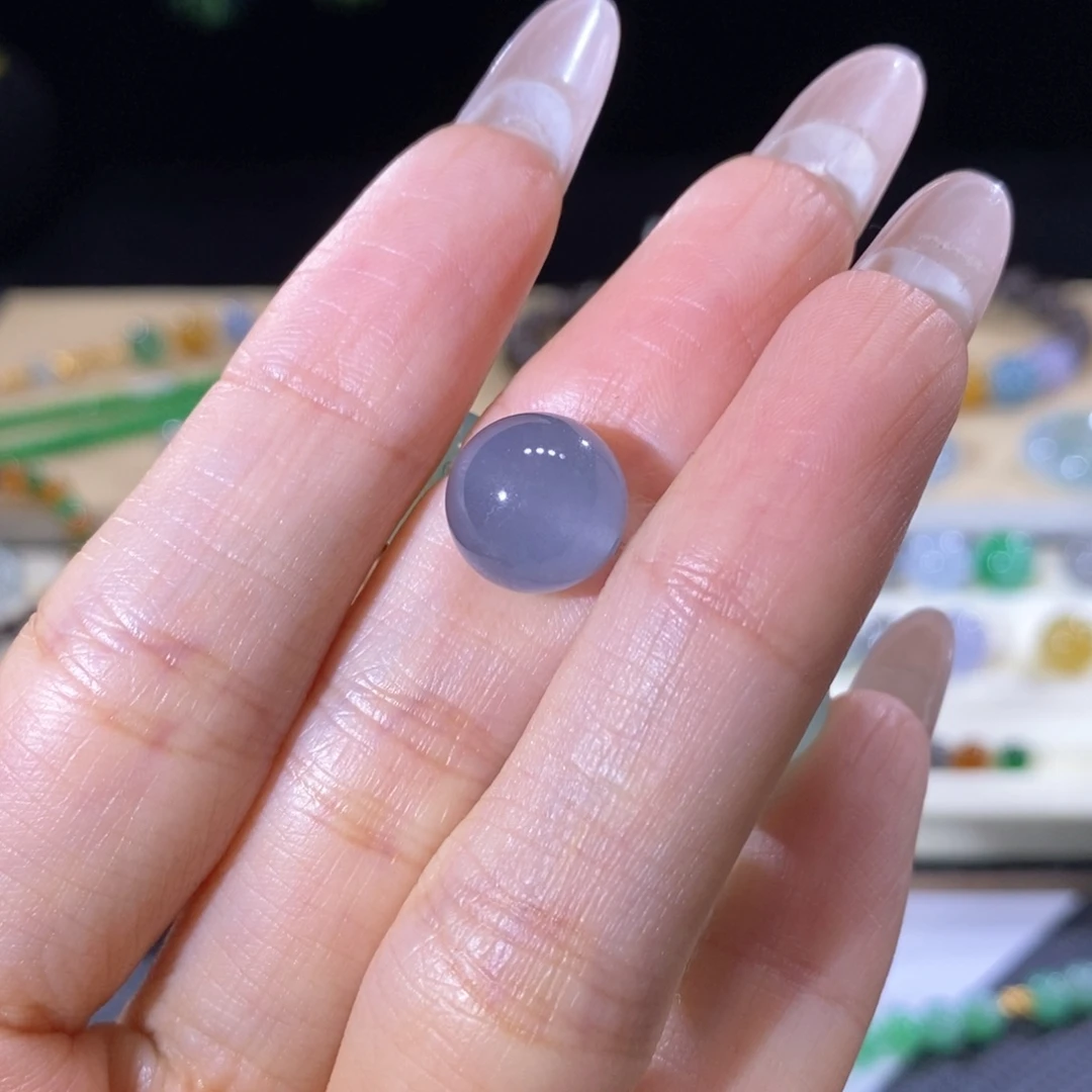 可***贝翡翠未镶嵌颈饰翡翠梦幻蓝紫珠