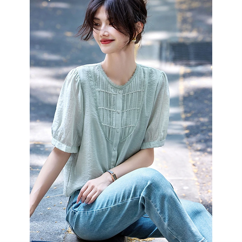 时尚气质短袖衬衫SXCS25102