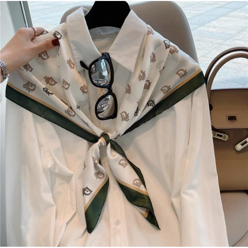 （字母Di）2039高档丝巾围巾女士披肩新款素雅百搭防晒优雅气质