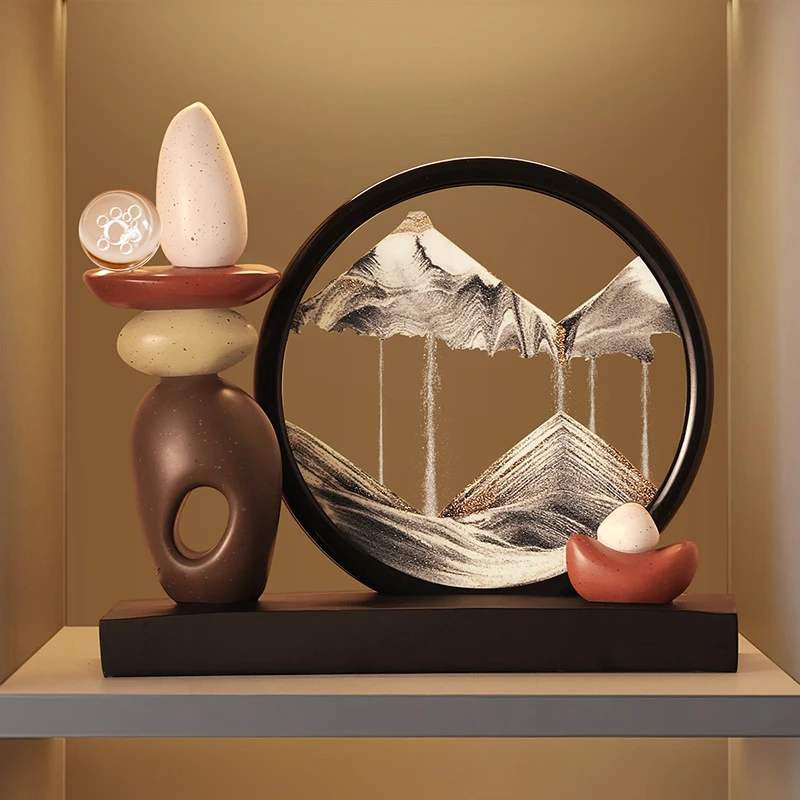 时来运转流创意沙画欧式轻奢酒柜客厅办公室网红赚大钱新房装饰品