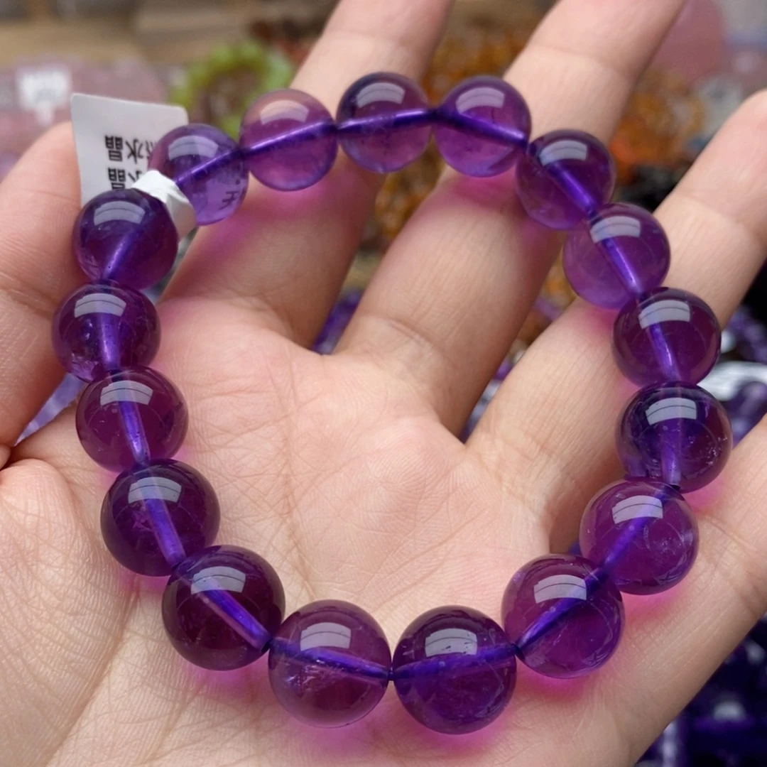 水晶手串未镶嵌黄**郑紫水晶42.4g