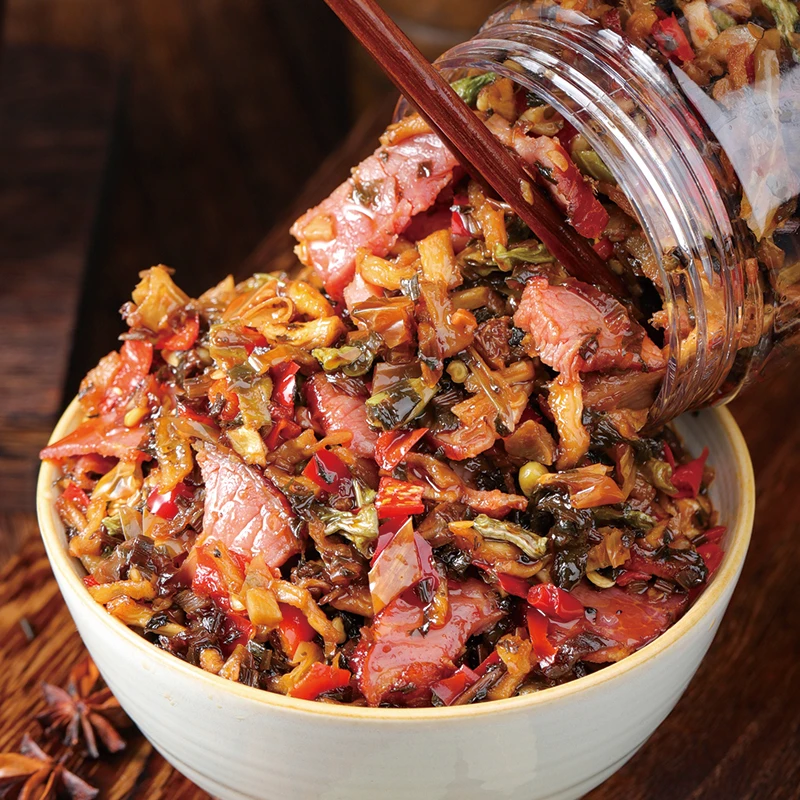 菜乐乐大块腊肉外婆菜湖南特产下饭菜茶油拌饭酱开盖即食