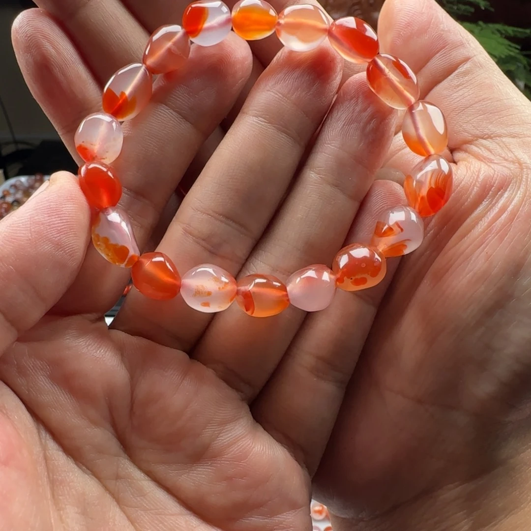 南红玛瑙未镶嵌干掌冰飘随型手串