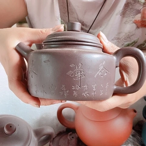 茶杯绿泥宜兴紫砂壶全手工制作